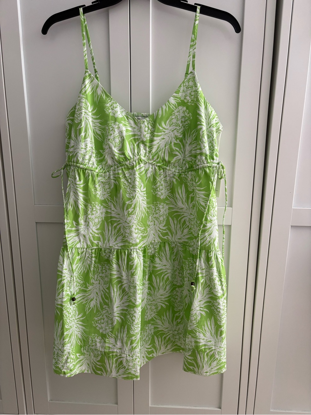 Women’s Lime Green Tropical Print mini dress